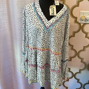 Savanna Jane Long Sleeve V-neck Tunic Flare/Bell  Sleeve NWT size 1X